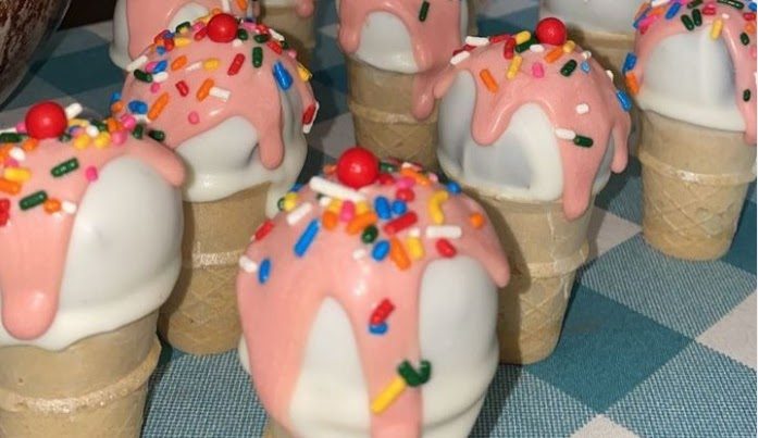 Ice cream cone cake pops